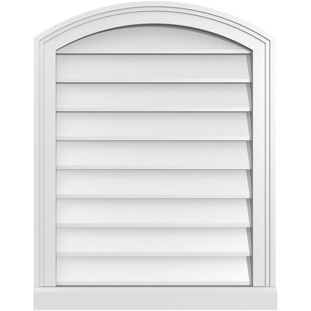 Ekena Millwork Arch Top Surface Mount PVC Gable Vent: Functional, w/ 2"W x 2"P Brickmould Sill Frame, 22"W x 28"H GVPAR22X2803SF